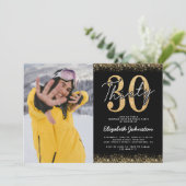 ゴージャスな30歳の誕生日写真招待状 招待状 (スタンド正面)