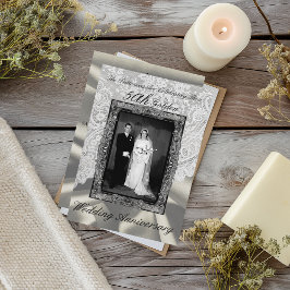 ゴージャスな50周年結婚記念日フォト モダン 招待状