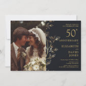 ゴージャスな50周年結婚記念日写真招待状 招待状 (正面)