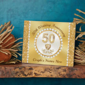 ゴージャスな50周年記念プラパーソナライズされたーク フォトプラーク (側面)