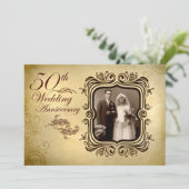 ゴージャスな50周年記念結婚式招待状 招待状 (スタンド正面)