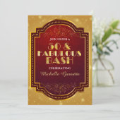 ゴージャスな50歳の誕生日パーティー招待状 招待状 (スタンド正面)