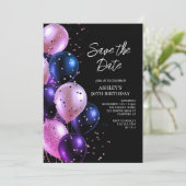 ゴージャスな50歳の誕生日Save the Date 招待状 (スタンド正面)