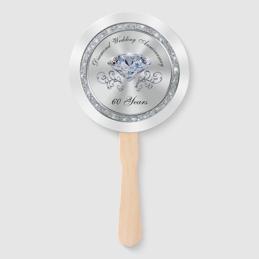 ゴージャスな60周年結婚パーティーの好意 ハンドファン (正面)