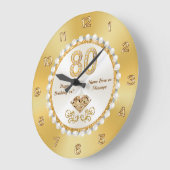 ゴージャスな80誕生日時計80誕生日ギフト ラージ壁時計 (傾斜)