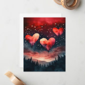 ゴージャスなAIバレンタイン ノートカード (正面/裏面インサイチュ)