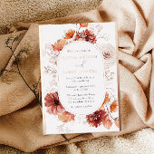 ゴージャスなBohoフローラ結婚フレームバラ金ゴールド 箔招待状