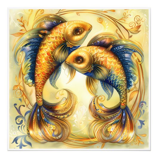 ゴージャスアストロロジー〔占星術の〕十二宮図誕生標識 フォトプリント            (正面)