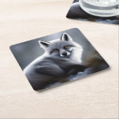 ゴージャスアルティックキツネ スクエアペーパーコースター (アングル)