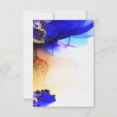 ゴージャスインディゴブルーオレンジ金ゴールドウェディングRSVPカード 出欠カード (裏面)