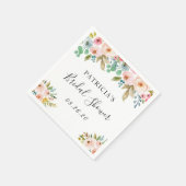 ゴージャスウォーターカラーパステルフローラブライダルシャワー スタンダードカクテルナプキン (角)