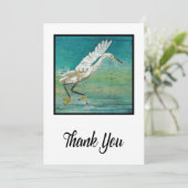 ゴージャスエグレット沿岸ビーチア絵を描ート サンキューカード (スタンド正面)