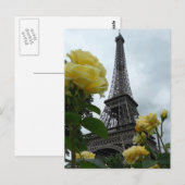 ゴージャスエッフェルタワーイエローローズパリポストカード ポストカード (正面/裏面)