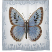 ゴージャスエレガントとブルーの蝶 シャワーカーテン (正面)