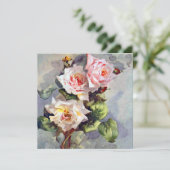 ゴージャスエレガントなピンクのバラのウォーター絵画カラー (スタンド正面)