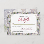 ゴージャスエレガントな白アマリリス花RSVP 出欠カード (正面/裏面)