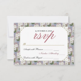 ゴージャスエレガントな白アマリリス花RSVP 出欠カード