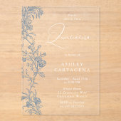 ゴージャスエレガントヴィンテージキンセアニェラ15誕生日 アクリル招待状 (正面)