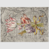 ゴージャスオランダチューリップヴィンテージデクページ紙 薄葉紙 (正面)