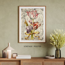 ゴージャスオランダチューリップヴィンテージデクページ紙