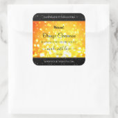 ゴージャスオレンジスパークリンググリッター製品ラベル スクエアシール (バッグ)