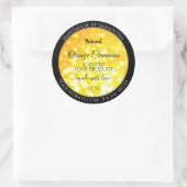 ゴージャスオレンジスパークリンググリッター製品ラベル ラウンドシール (バッグ)