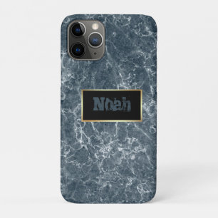ゴージャスカッコいいなダークブルー大理石 iPhone 11 PROケース