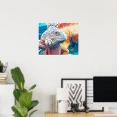 ゴージャスカラフルなイグアナのポスター ポスター (ホームオフィス)