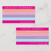 ゴージャスカラフルなメイクアップヘアプロフェッショナル 名刺 (正面/裏面)