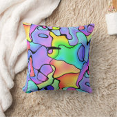 ゴージャスカラフルな抽象芸術水彩模様 クッション (ブランケット)