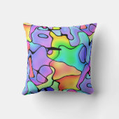 ゴージャスカラフルな抽象芸術水彩模様 クッション (裏面)