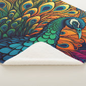 ゴージャスカラフルピーコック、アールデコスタイル シェルパブランケット (3/4)