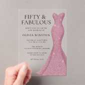ゴージャスガウン50th誕生日 アクリル招待状 (インサイチュ (ポータブル))