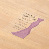 ゴージャスガウン50th誕生日 アクリル招待状 (レイダウン)