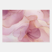 ゴージャスグラム金ゴールドリーフ赤面ピンクブライダルシャワー ラッピングペーパーシート (正面3)