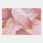 ゴージャスグラム金ゴールドリーフ赤面ピンクブライダルシャワー ラッピングペーパーシート (正面)