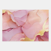 ゴージャスグラム金ゴールド赤面ピンクブライダルシャワー ラッピングペーパーシート (正面3)