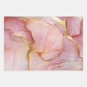 ゴージャスグラム金ゴールド赤面ピンクブライダルシャワー ラッピングペーパーシート (正面2)