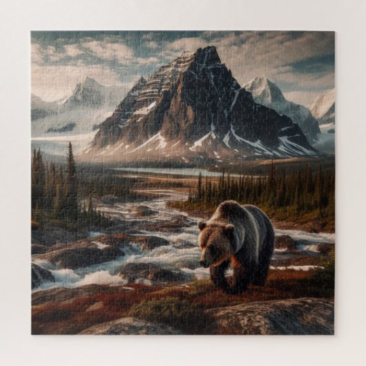 ゴージャスグリズリーインザワイルドパズル ジグソーパズル (縦)
