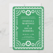 ゴージャスグリーンパペルインスパイアピカド結婚ズ 招待状 (正面)