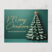 ゴージャスグリーンメリークリスマスツリーカスタム シーズンポストカード (正面)
