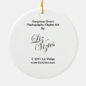 ゴージャスグリーンラウンドオーナメント セラミックオーナメント (裏面)