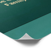 ゴージャスグリーン金ゴールドメリークリスマスパーティーツリー ポスター (角)