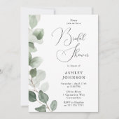 ゴージャスグリーン離れモダンブライダルシャワー 招待状 (正面)