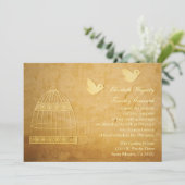 ゴージャスゴールデンバードケージ結婚式招待状 招待状 (スタンド正面)
