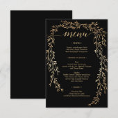 ゴージャスゴールドのウェディングメニュー 招待状 (正面/裏面)