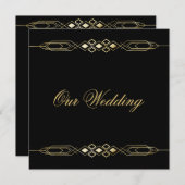 ゴージャスゴールドの結婚式招待状 招待状 (正面/裏面)