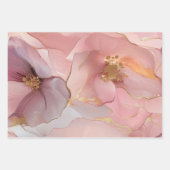 ゴージャスゴールドアブストラクト ブラッシュピンク ブライダルシャワー ラッピングペーパーシート (正面)