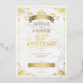 ゴージャスゴールドエレガントボーダーフォイル 箔招待状 (正面)