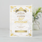 ゴージャスゴールドエレガントボーダーフォイル 箔招待状 (立ち正面)